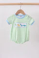 Dinosaur smocked gingham bubble
