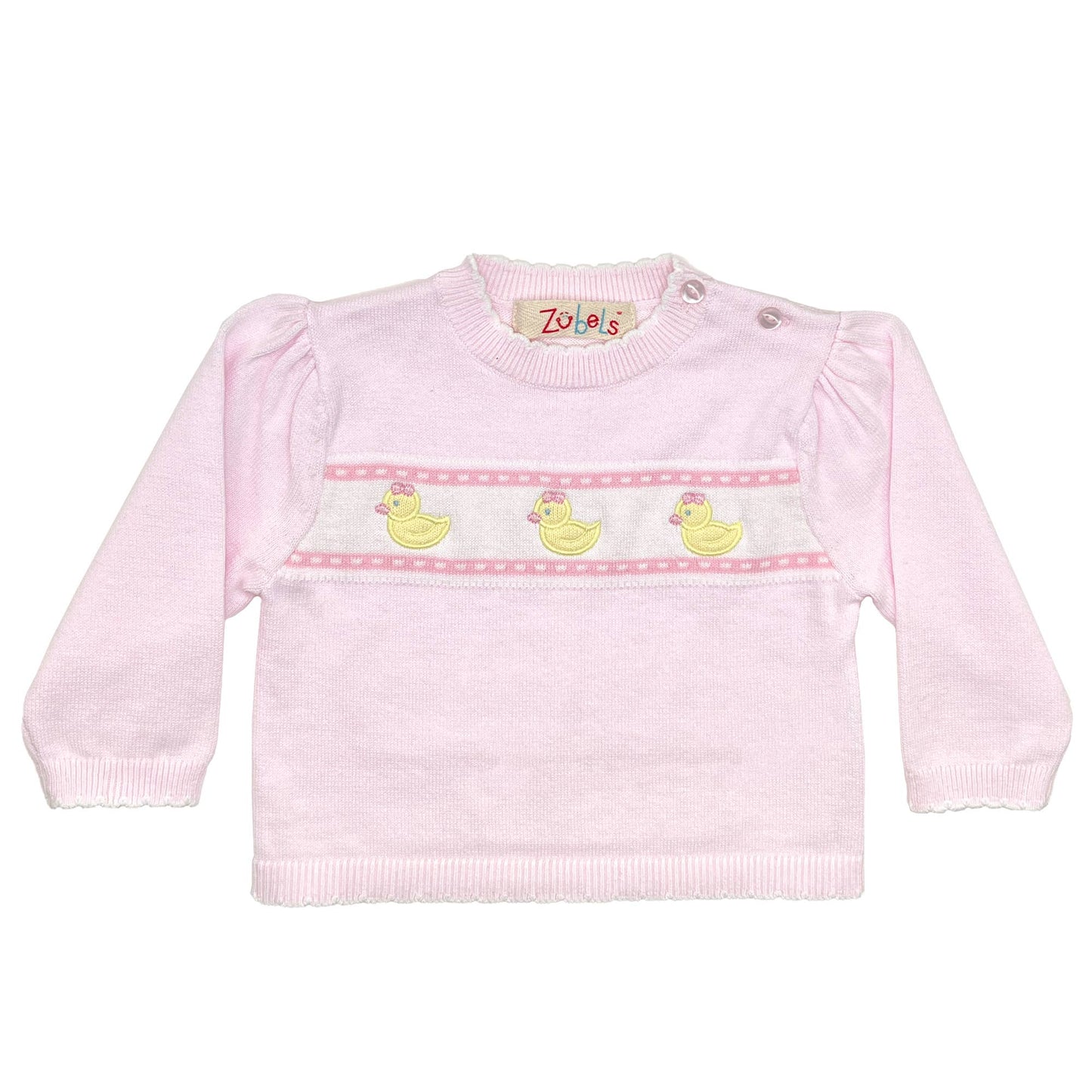 Lightweight Duck Knit Sweater: Pink