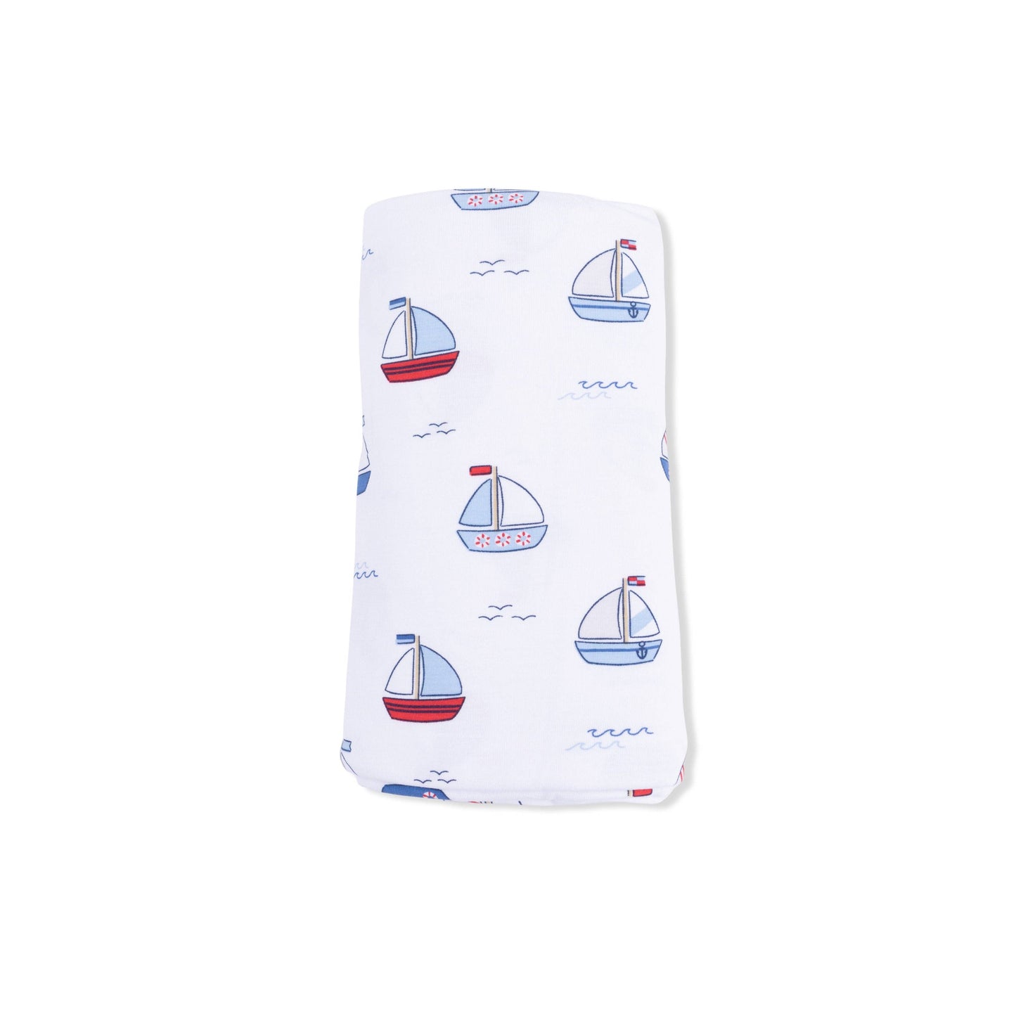 Bubbly Sailboats Blue - Swaddle Blanket: 45X45