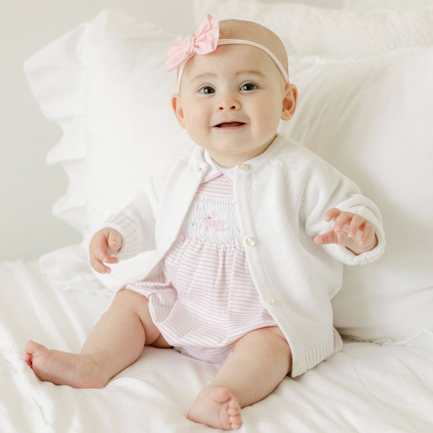 Hoppity Hop Classics Smocked Bubble - Pink