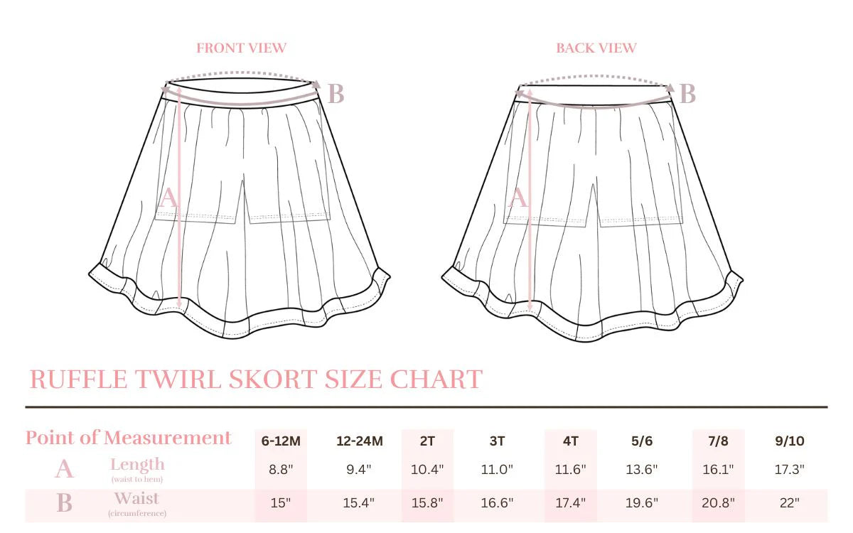Apple of My Eye Ruffle Twirl Skort