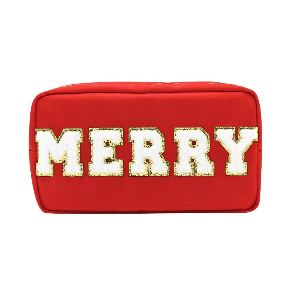 Varsity Collection Nylon Cosmetic Bag Merry Chenille
