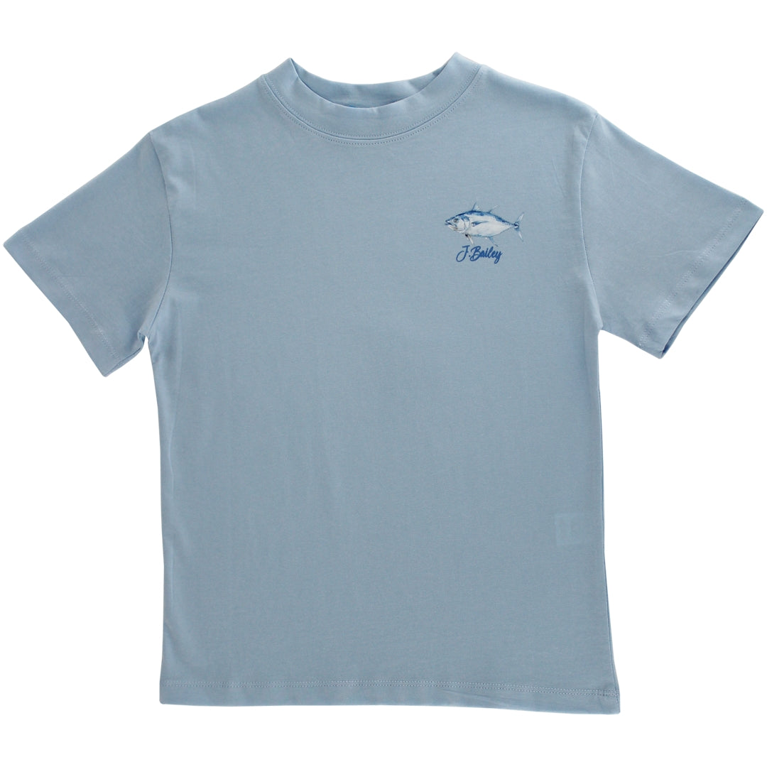 S/S Logo Tee, Fish Trio Bayberry