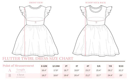 SEASIDE SHELLS FLUTTER SLEEVE TWIRL DRESS