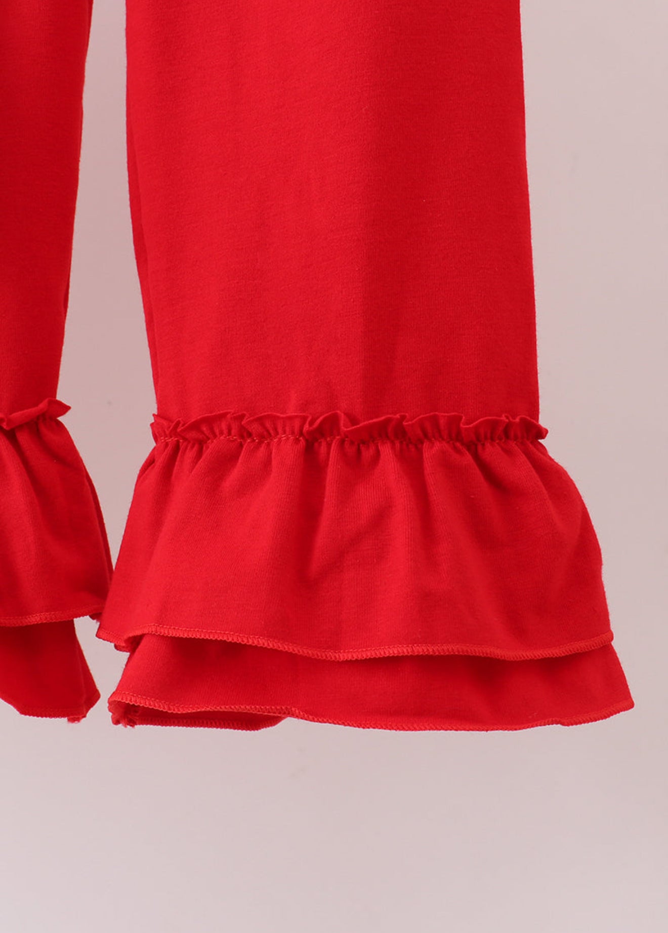 Blue reindeer applique stripe ruffle pants set