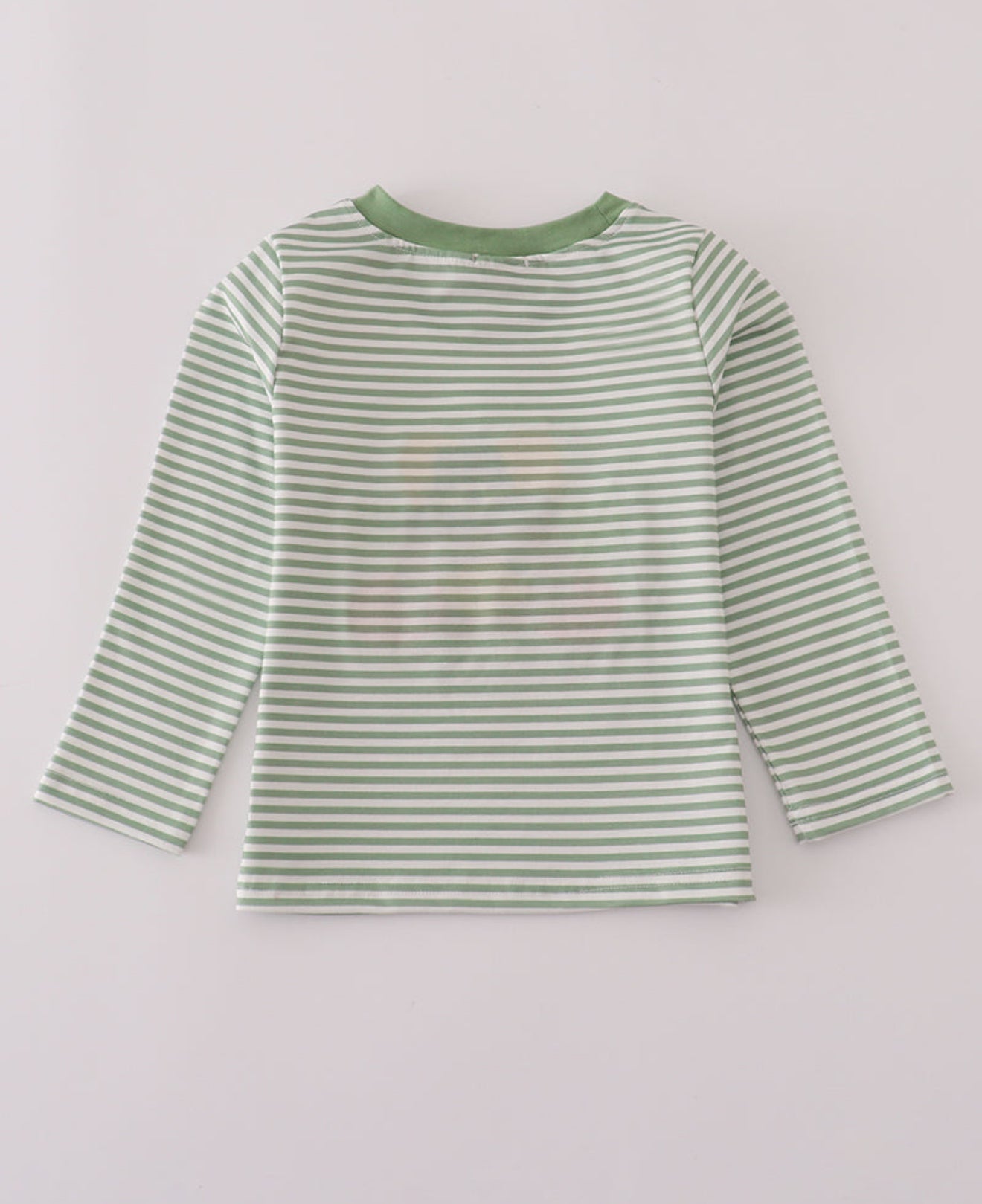 Green turkey french knot stripe top