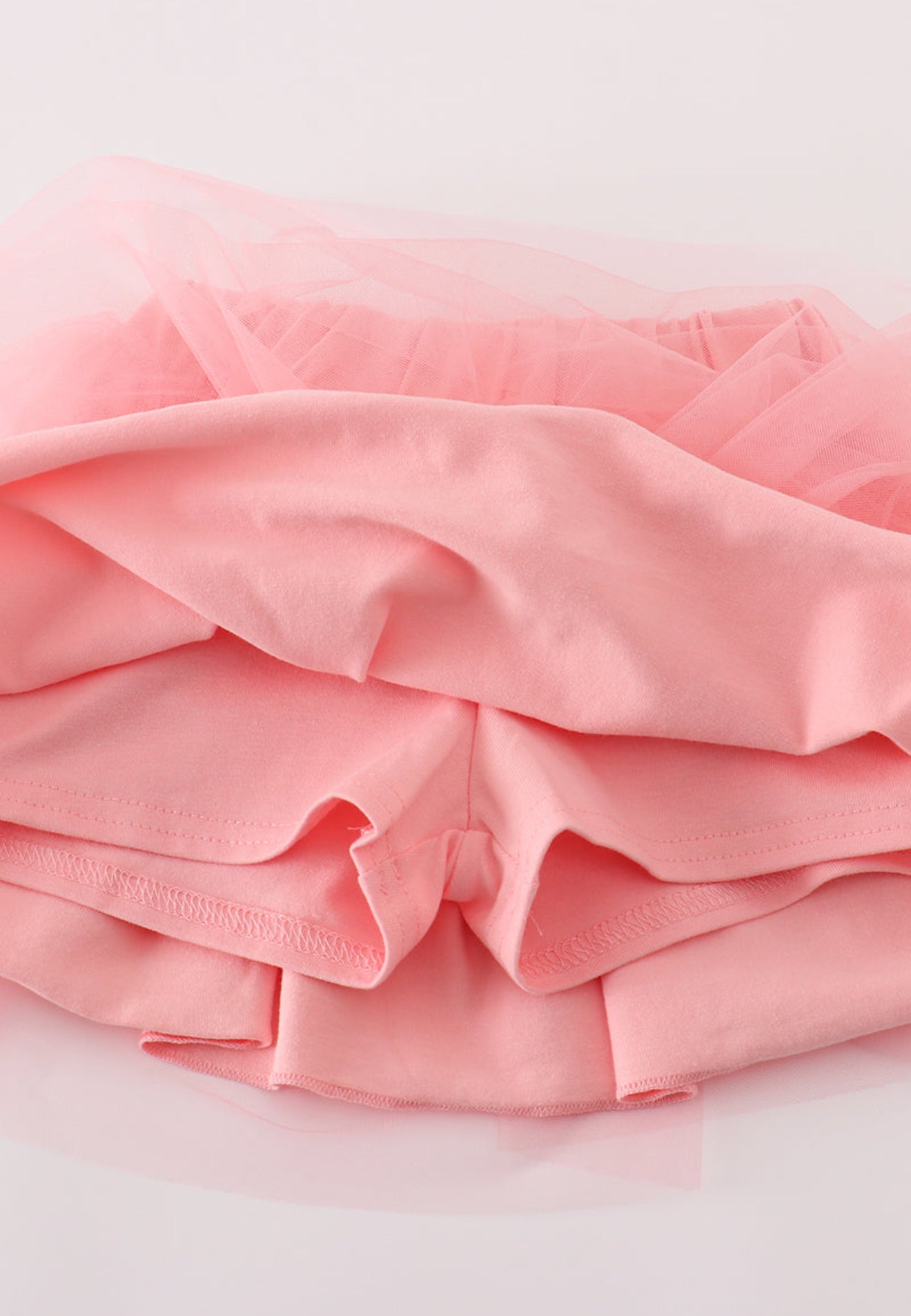 Pink princess embroidery tutu skorts set