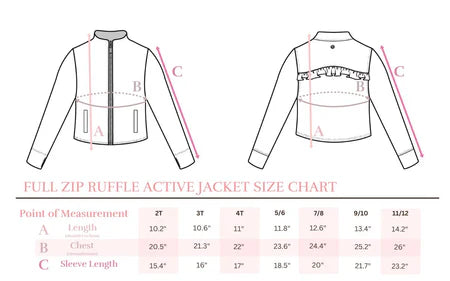 FUCHSIA FLASH FULL-ZIP RUFFLE ACTIVE JACKET