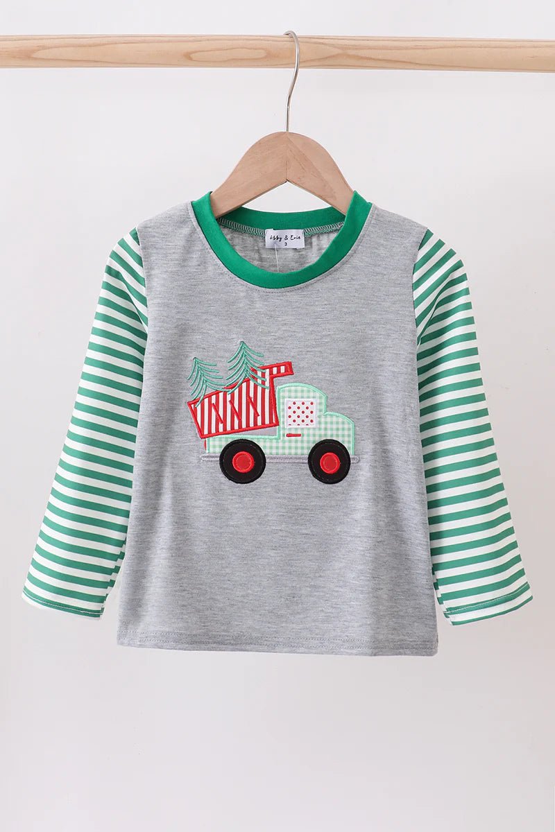 Green tree tractor applique top