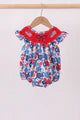Blue flag bow smocked bubble