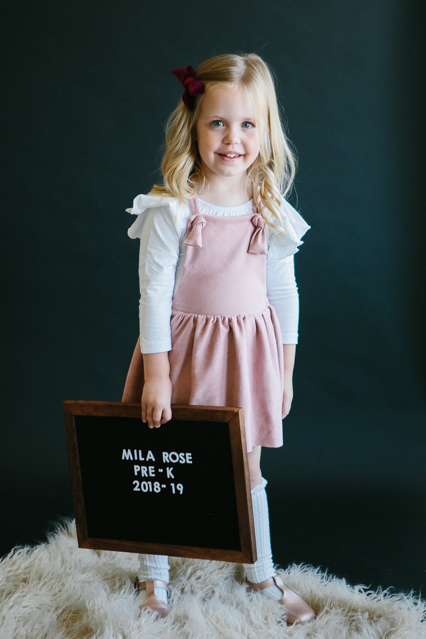 Vintage Pink Faux Suede Pinafore