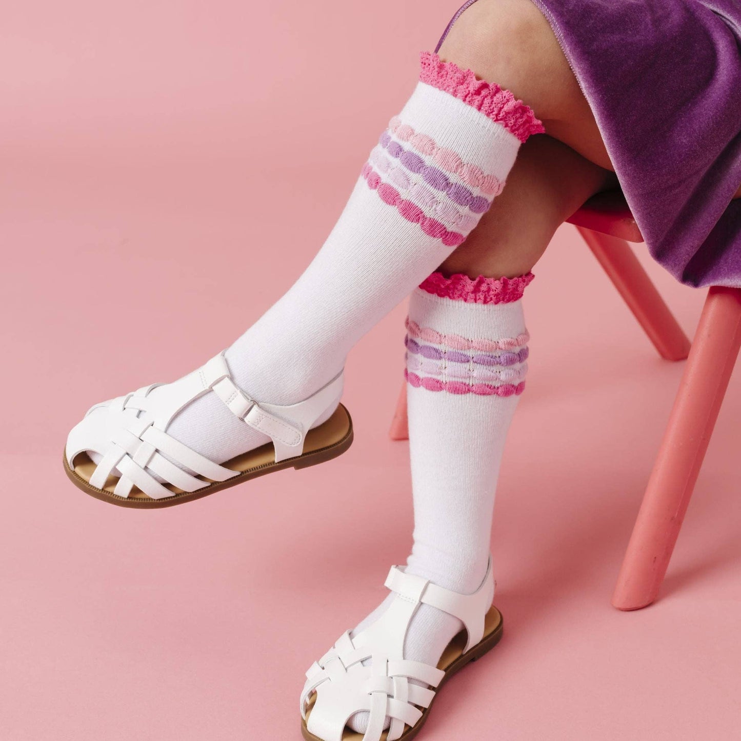 Darling Bubble Stripe Knee High Socks