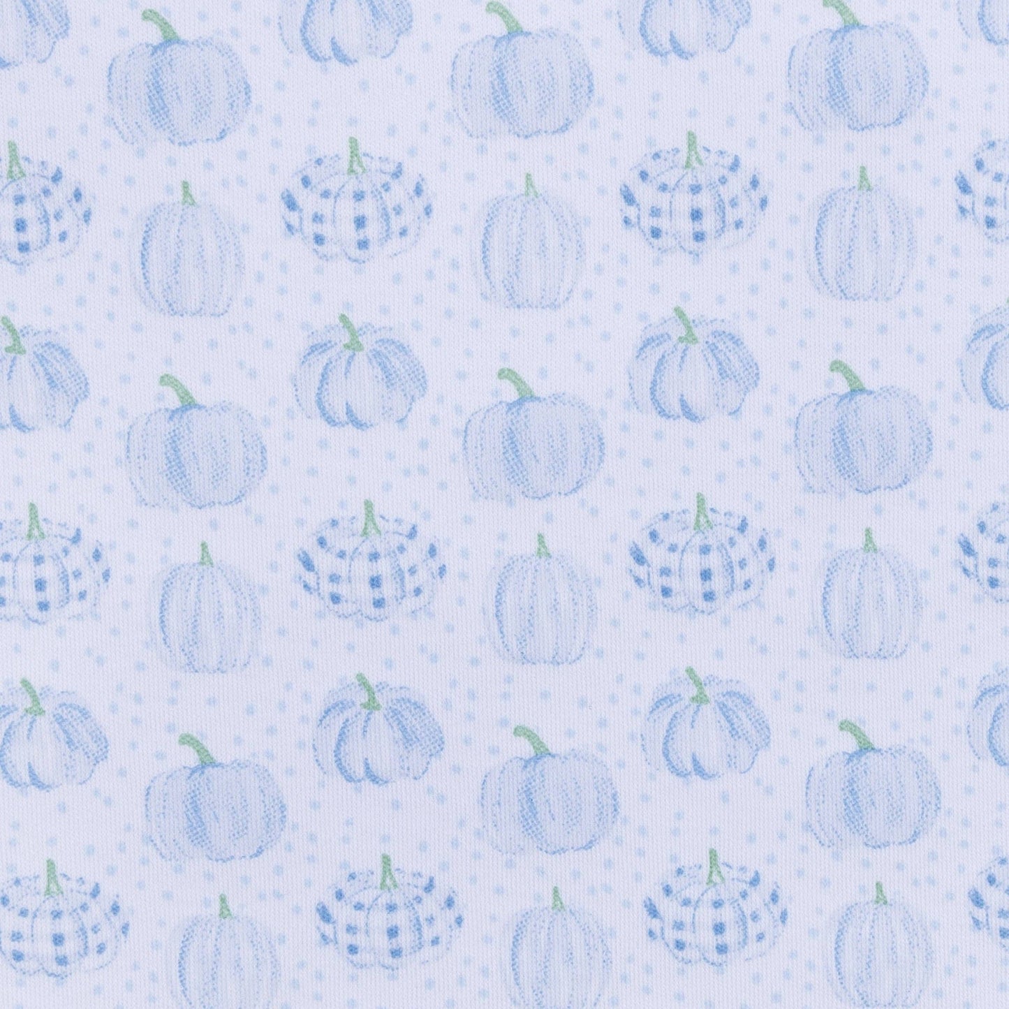 Precious Pumpkins Print Zip Footie - Light Blue