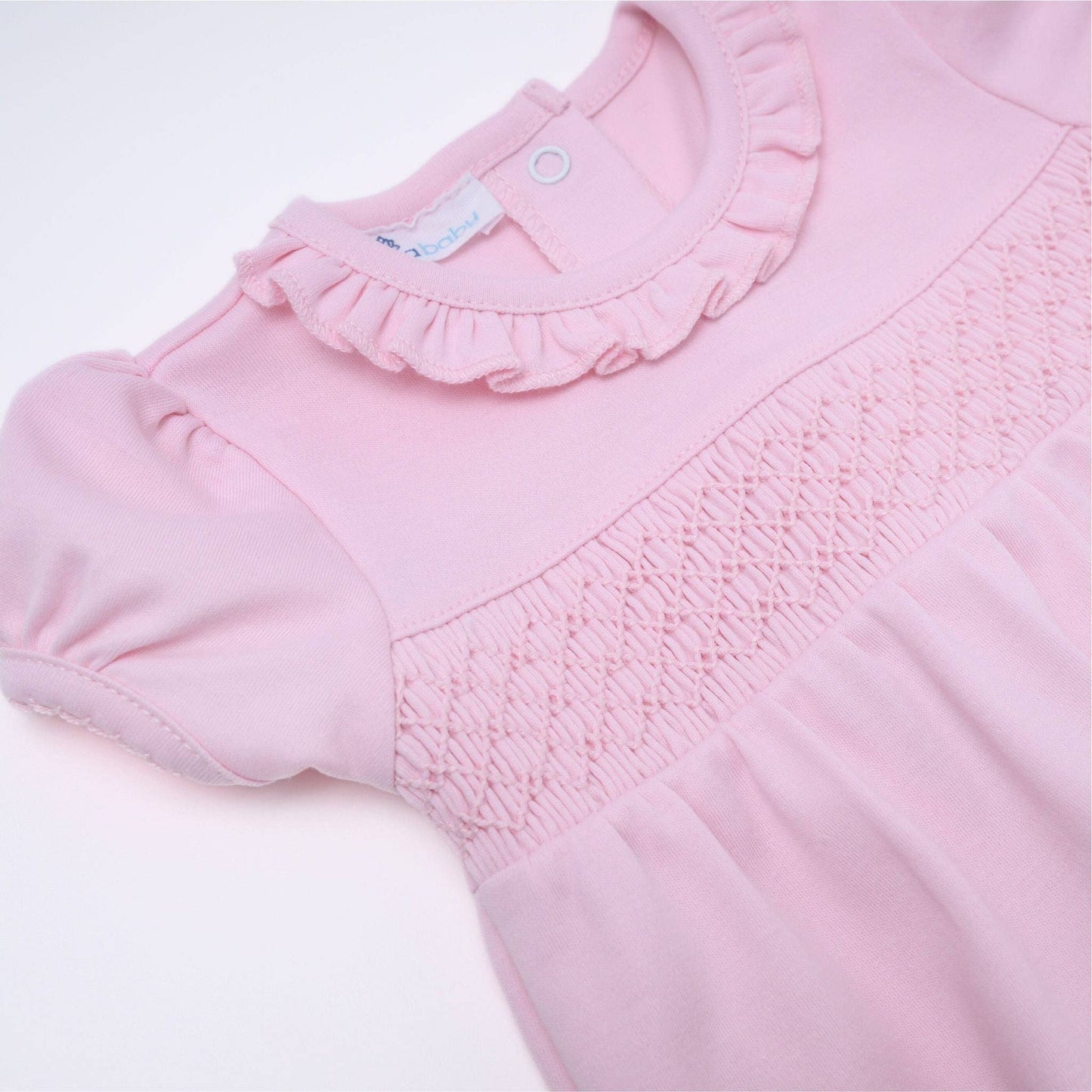 Essentials Solid Smocked Bubble - Pink