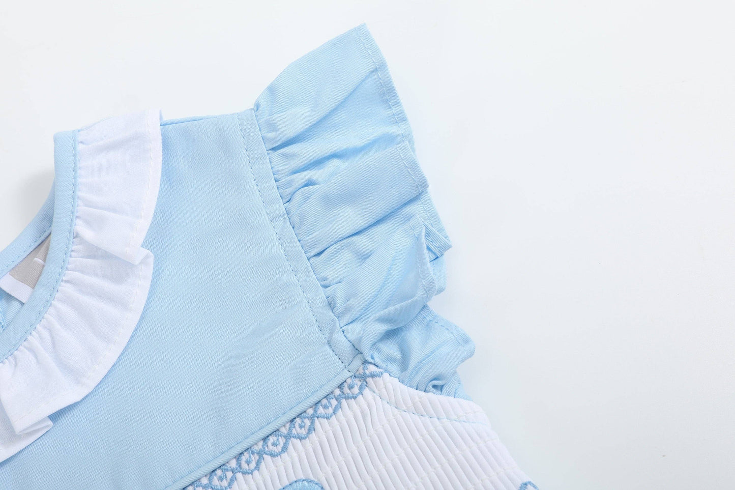 Blue Big Sister Smocked Dress