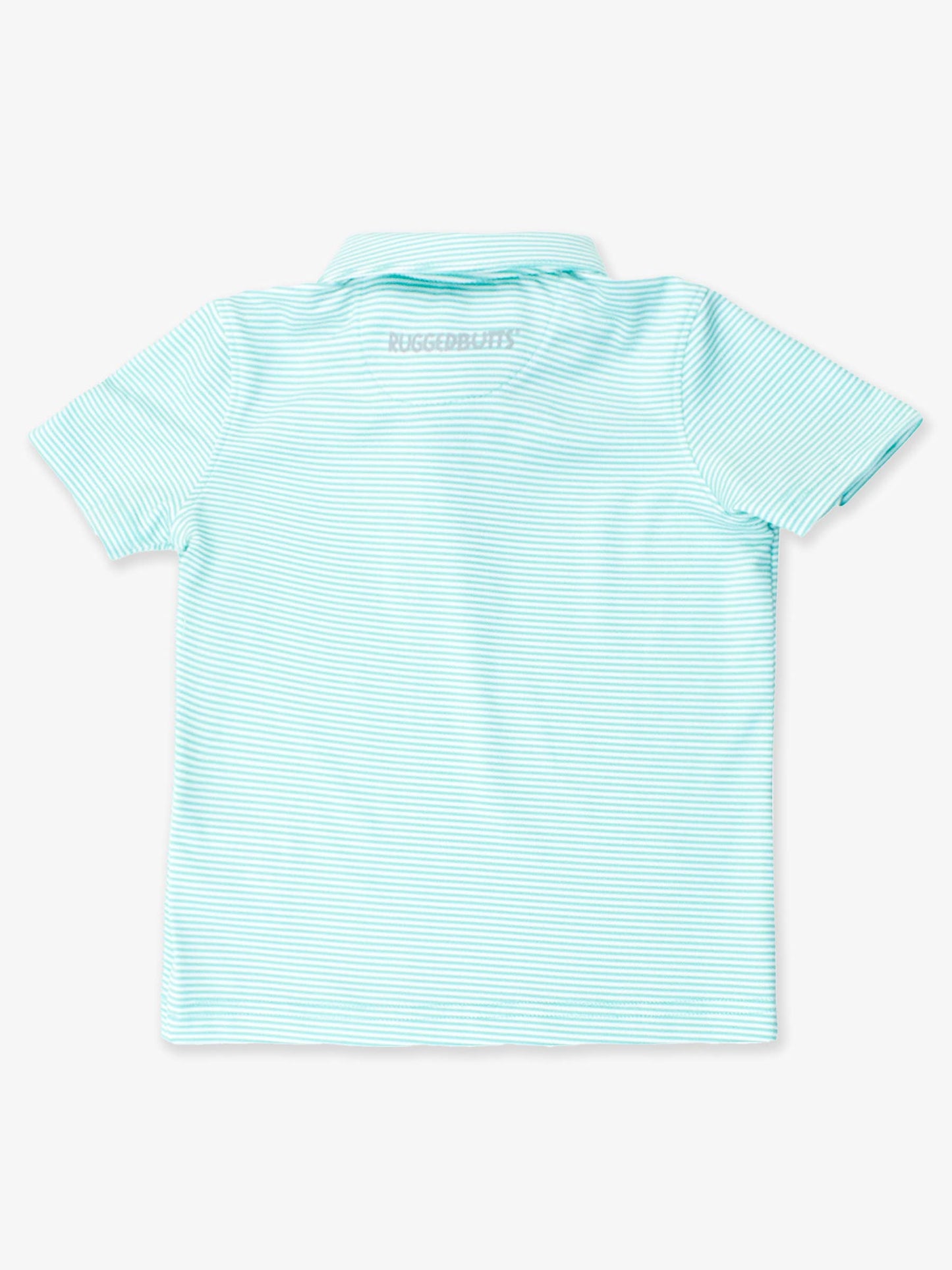 Boys Marine Green Micro Stripe Knit Short Sleeve Performance Polo