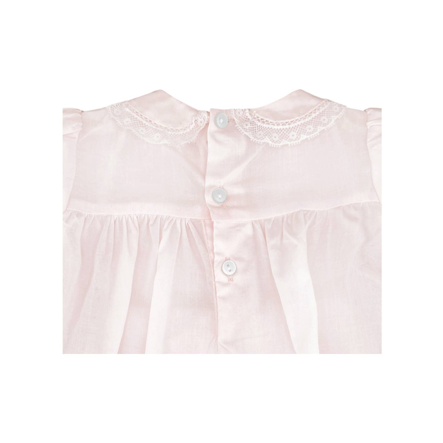 Fully Smocked Dress with Lace: Pink / Newborn
