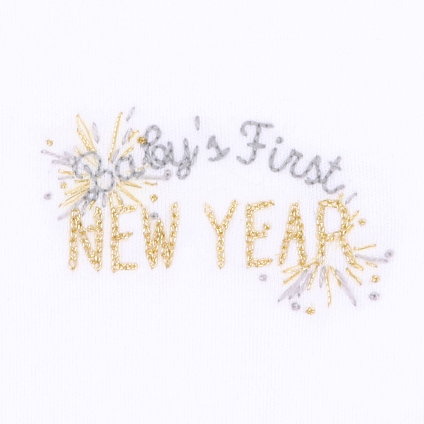 Baby's First New Year Gold Emb Bib: Gold / O/S