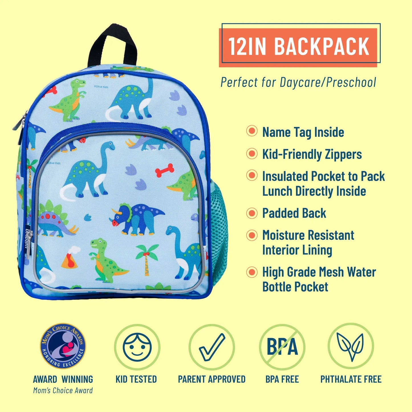Dinosaur Land Backpack - 12 Inch