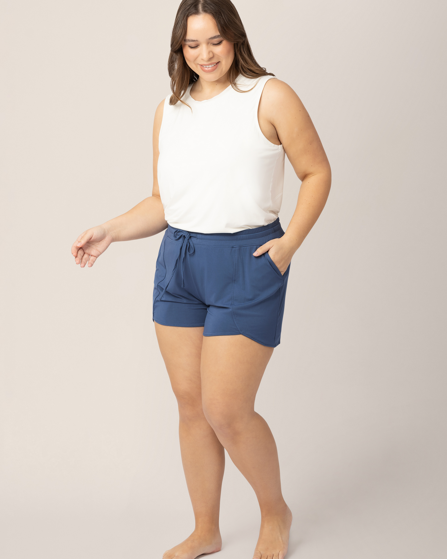 Bamboo Maternity & Postpartum Lounge Short | Slate Blue