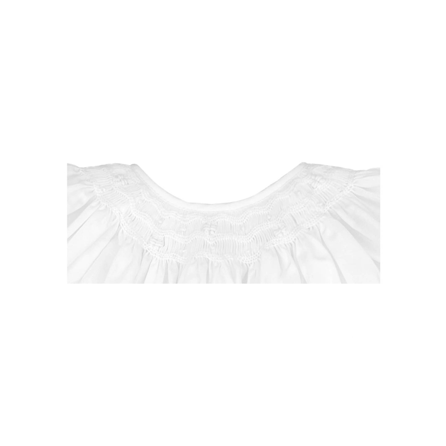 Daygown with Wave Smocking: White