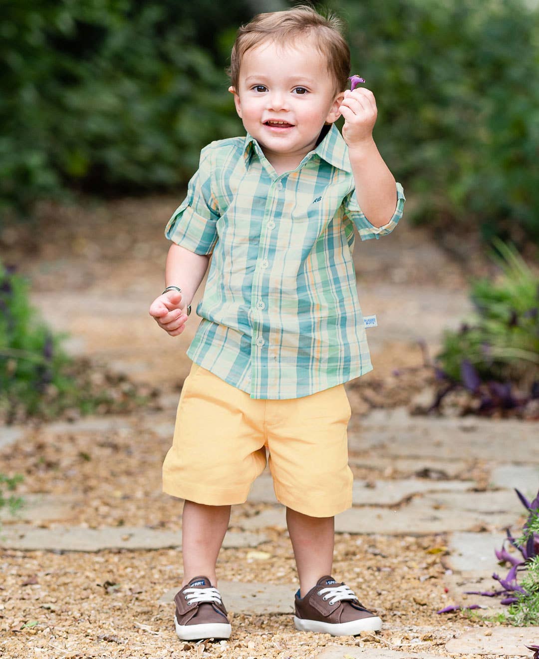 Boys Sunny Khaki Chino Shorts: Off-White