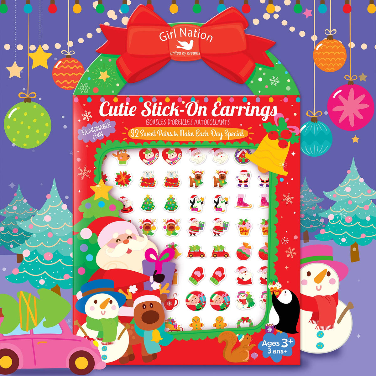 Christmas Stick-On Earrings | Holly Jolly