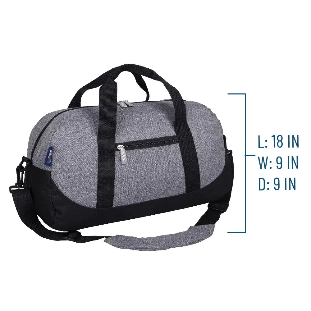 Gray Tweed Overnighter Duffel Bag
