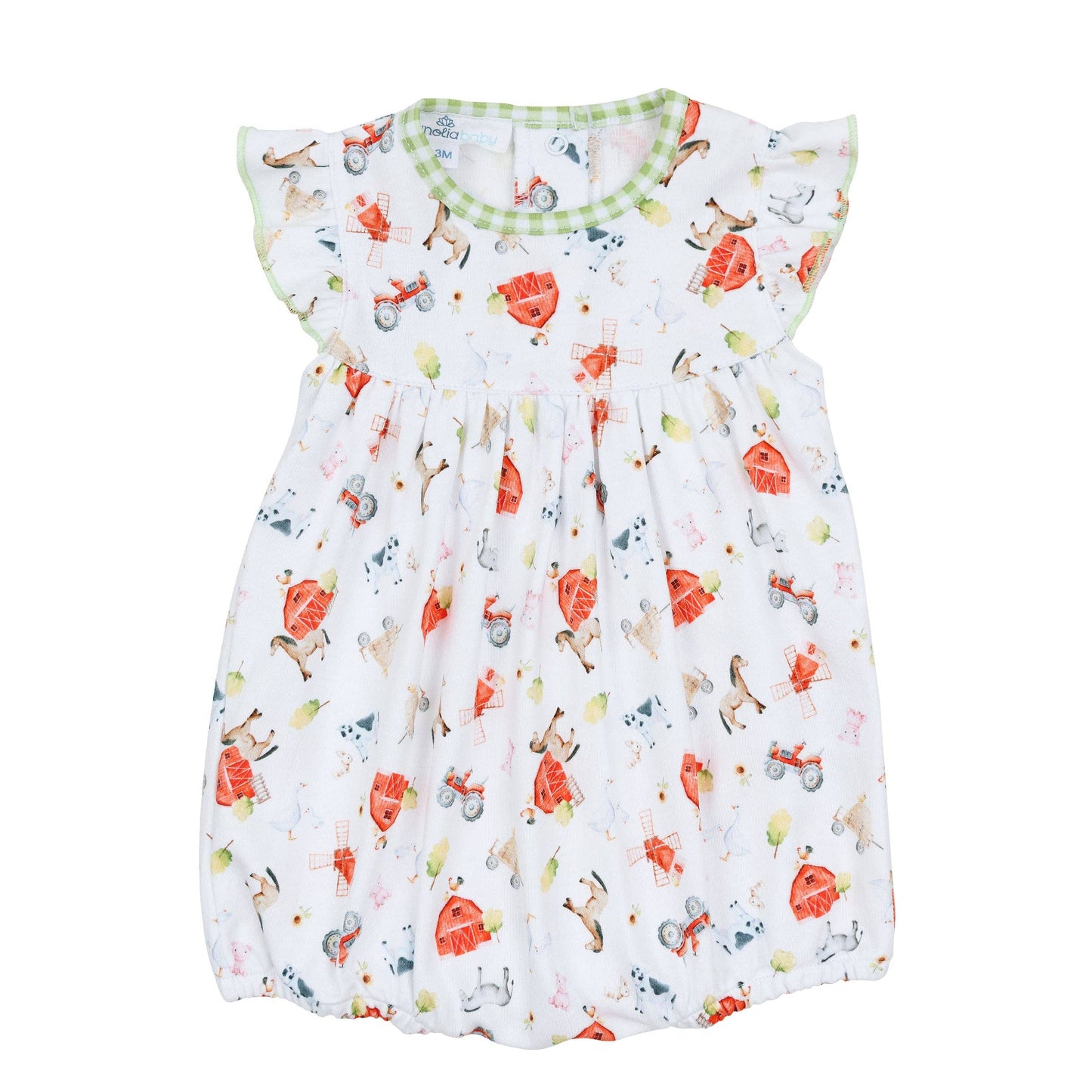 Barnyard Babies Print Ruffle Bubble