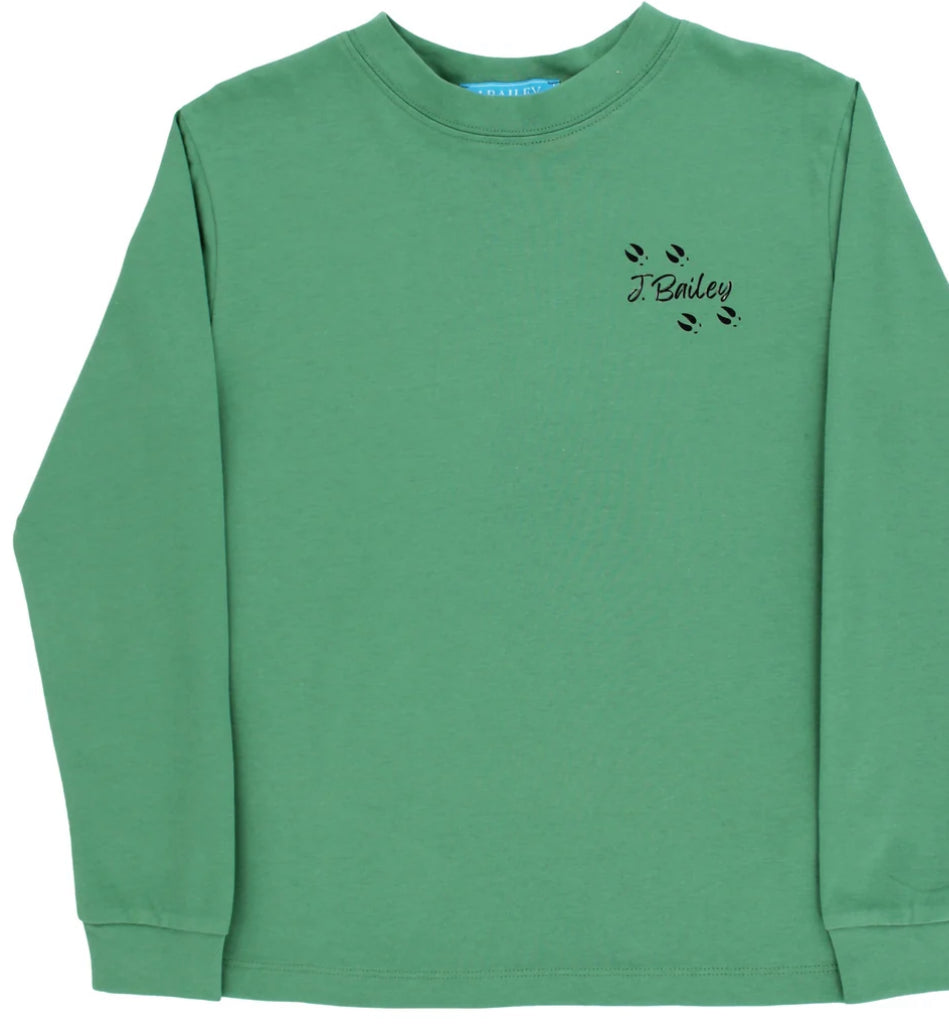 L/S LOGO TEE, BUCK/sage