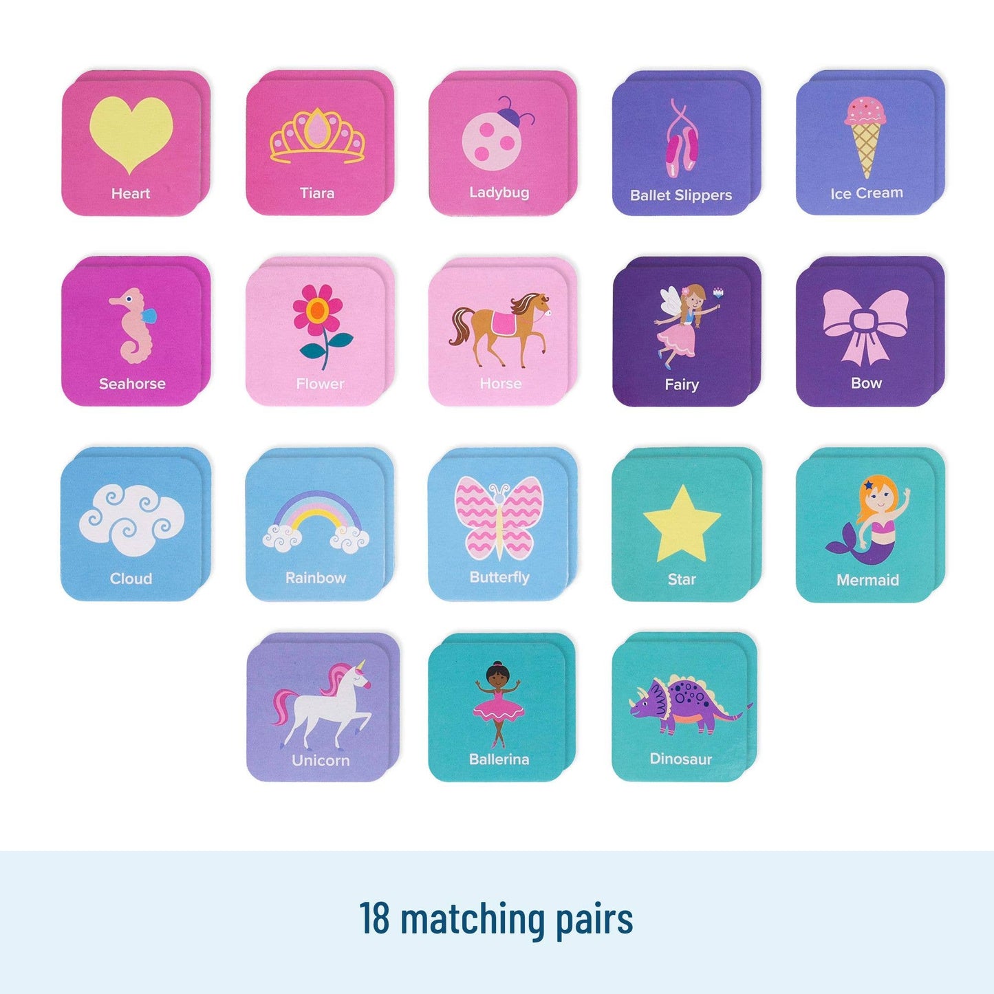 Memory Matching Game 36 pc - Enchanted Edition - 18 pairs