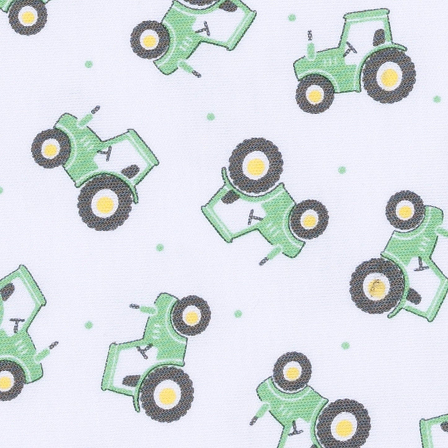 Lil' Green Tractor Print Zip Footie