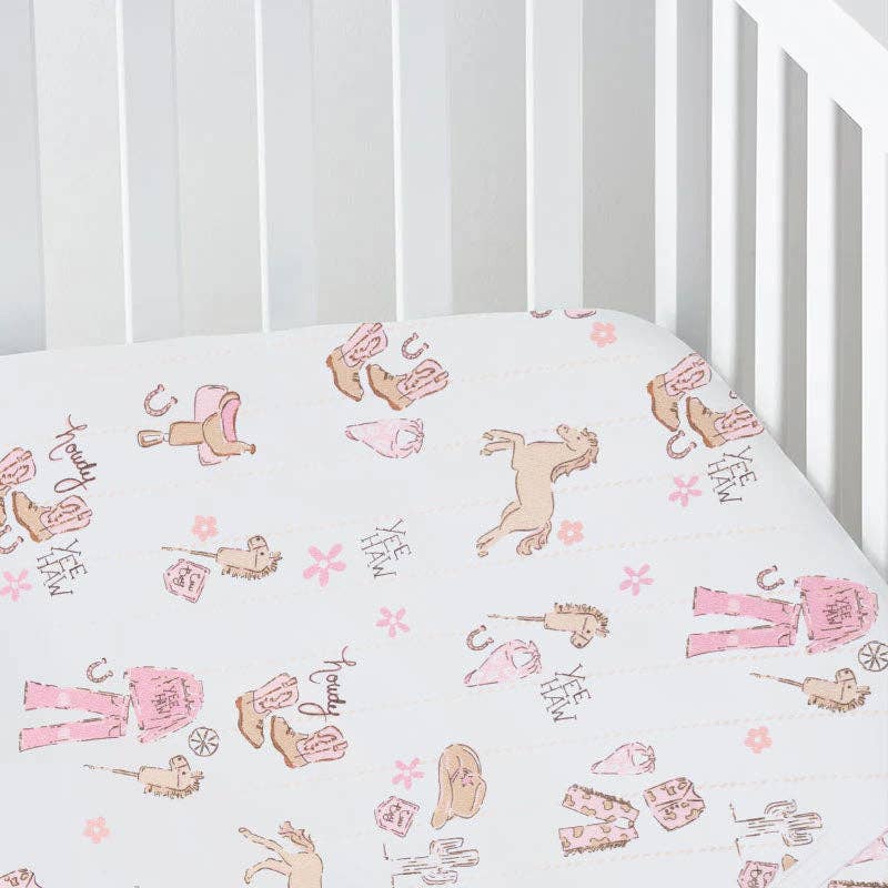 Cowgirl Nursery - Crib Sheet: 52X28