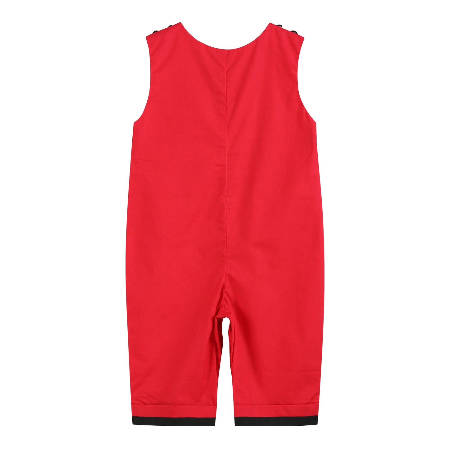 Red and Black Football Smocked Overalls