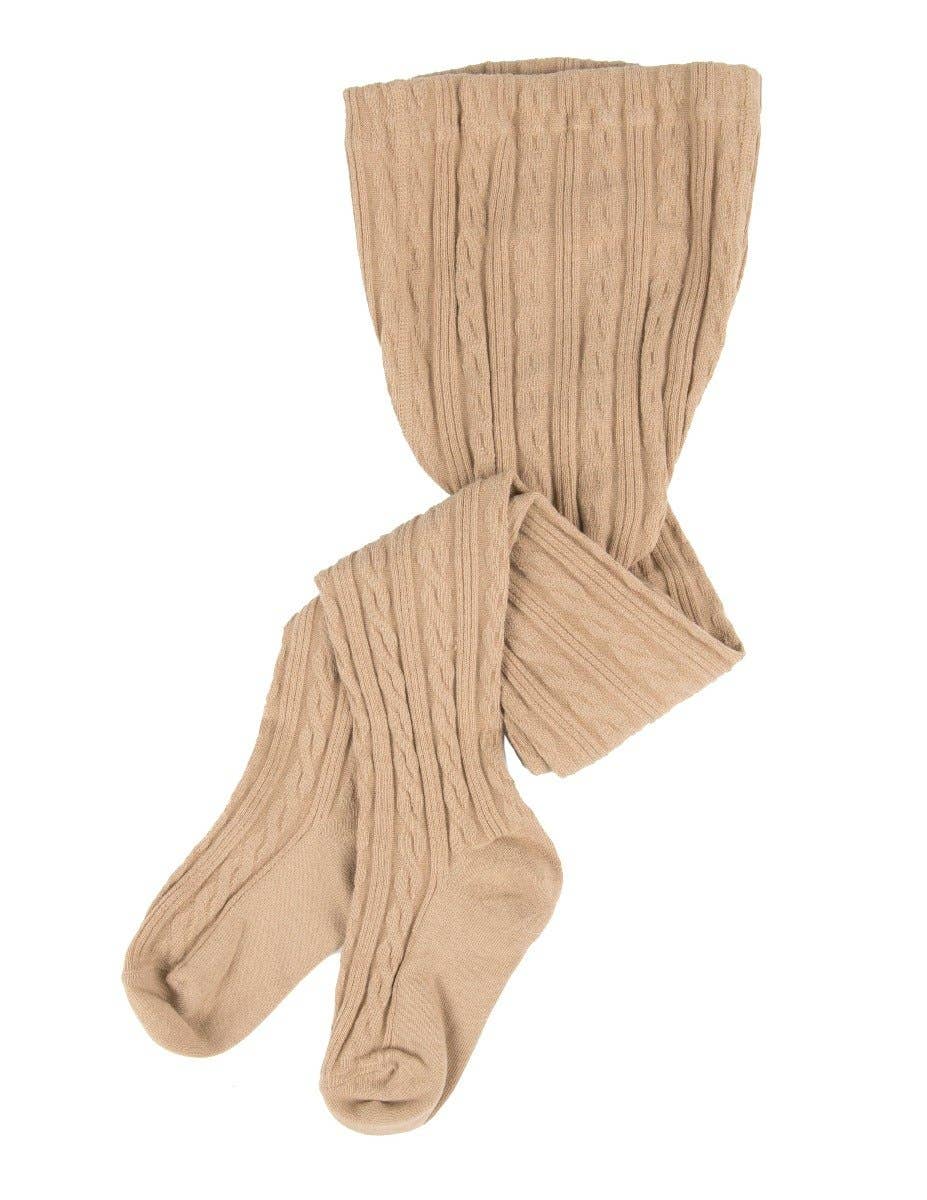 Kids Knit Tights: BEIGE