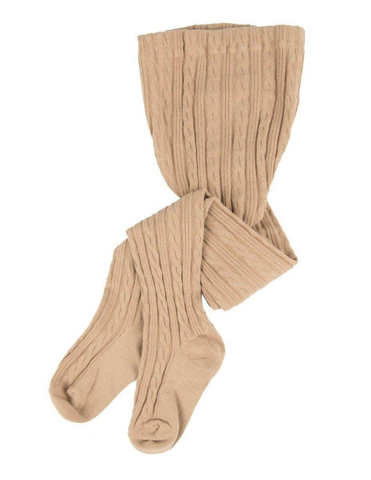 Kids Knit Tights: BEIGE