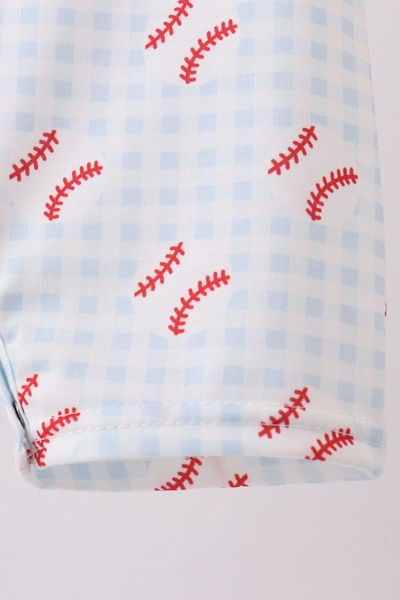 Baseball applique gingham jonjon