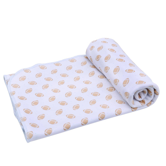 Touchdown Cutie Print Swaddle Blanket - Light Blue: One Size