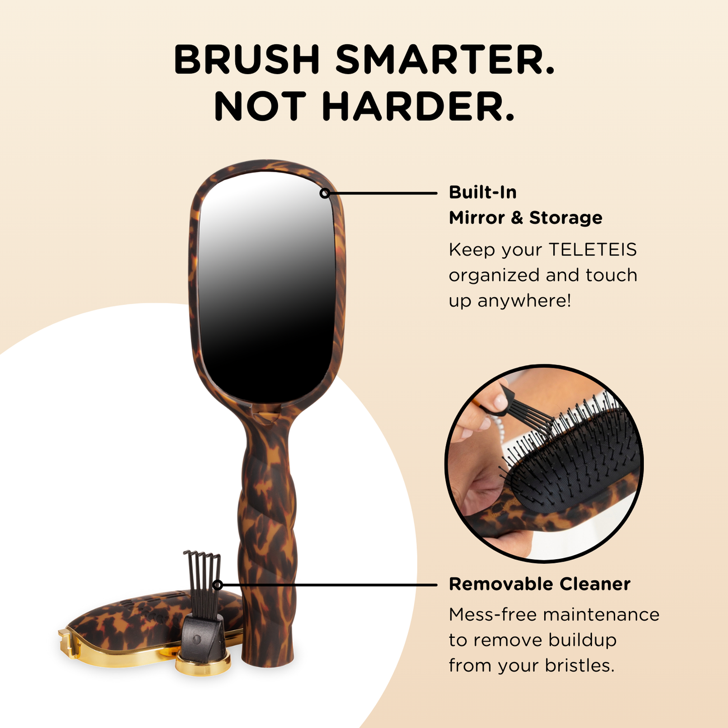 Detangler Hair Brush for Fine Hair - Tortoise