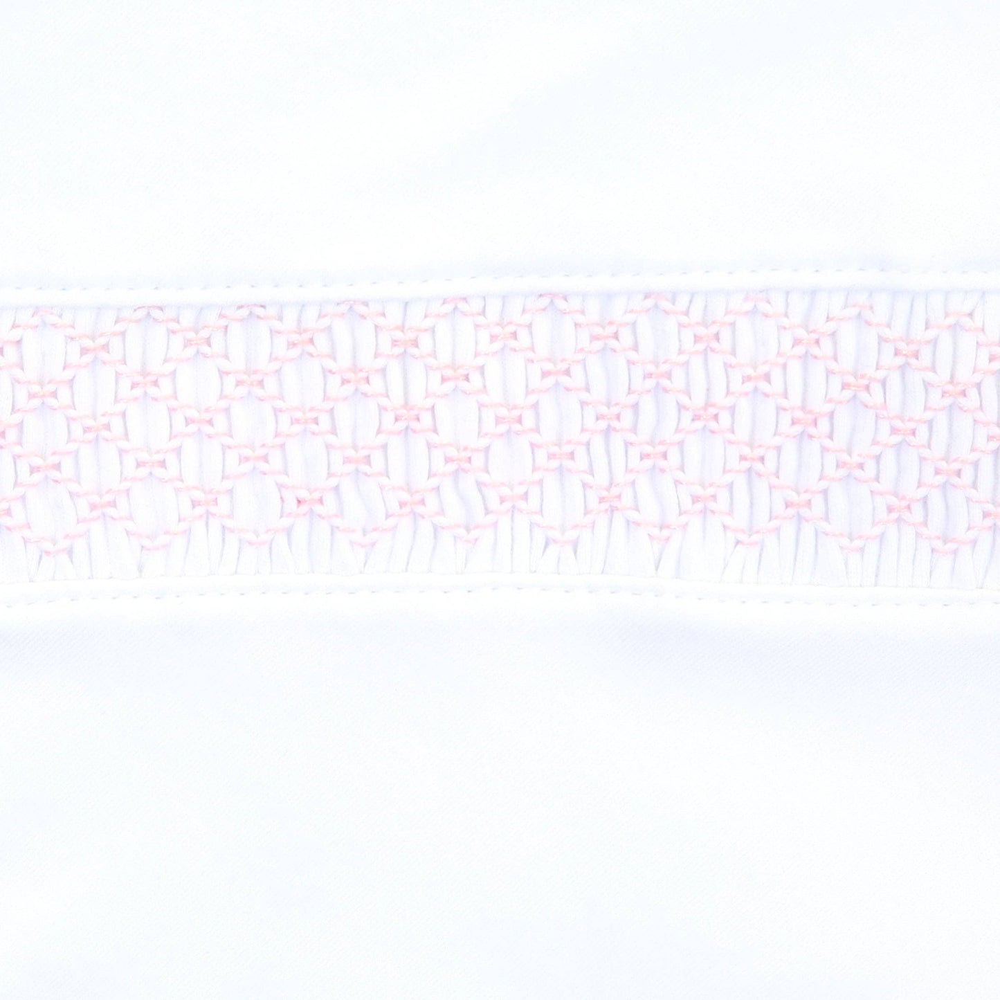 Solid Essentials White Pink Smocked Gown