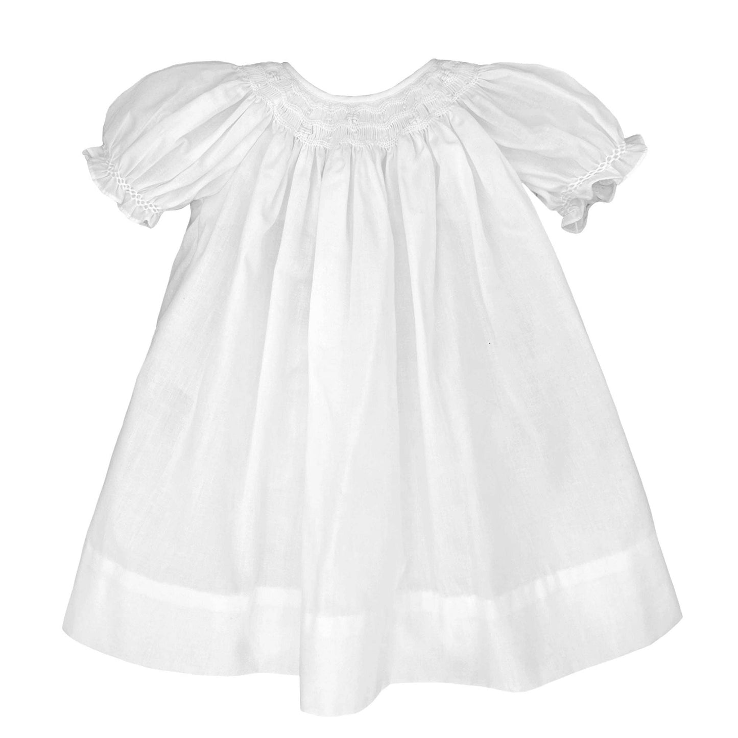 Daygown with Wave Smocking: White