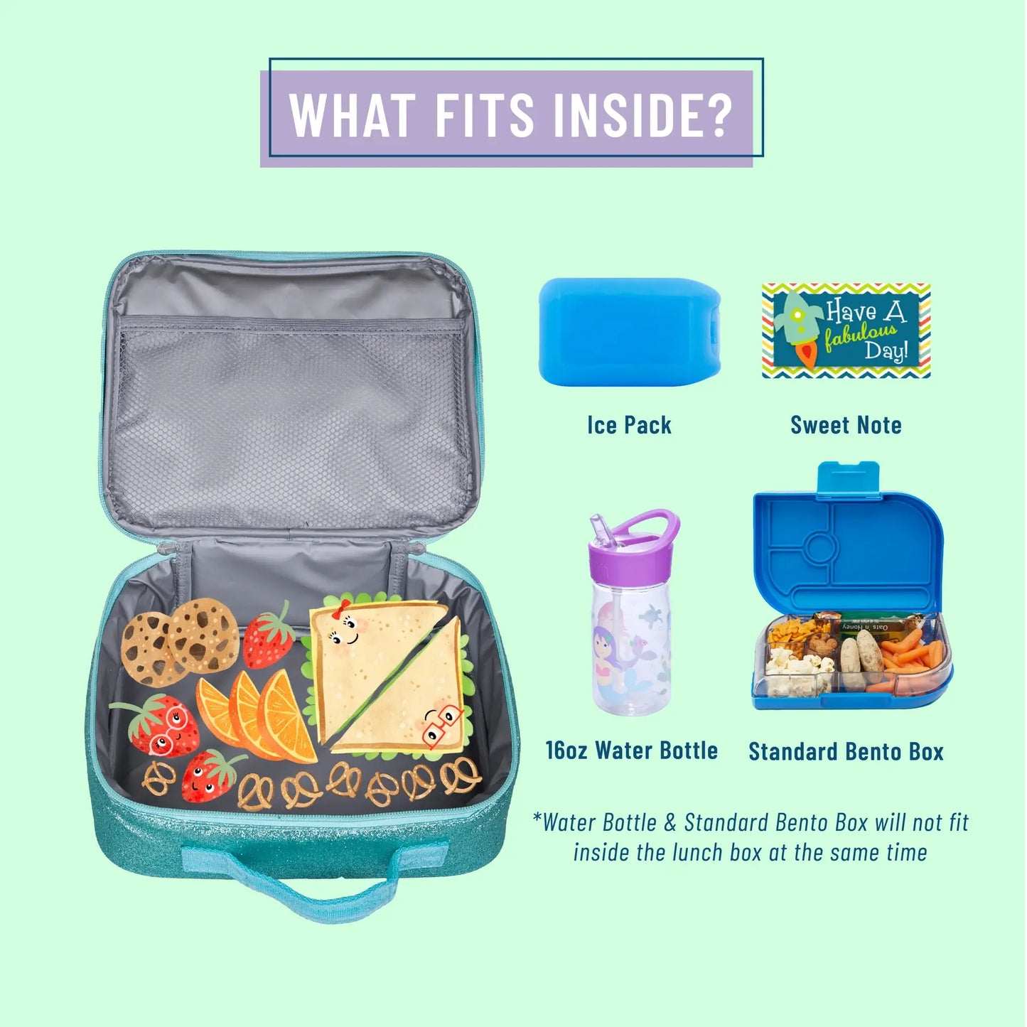 Blue Glitter Lunch Box