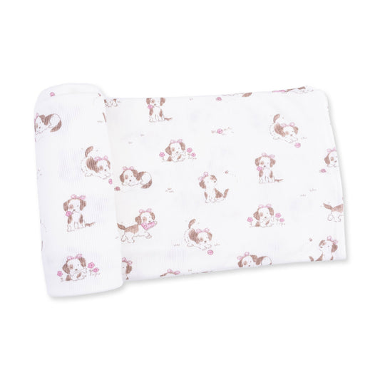 Explorer Puppy Pink - Swaddle Blanket: 45X45