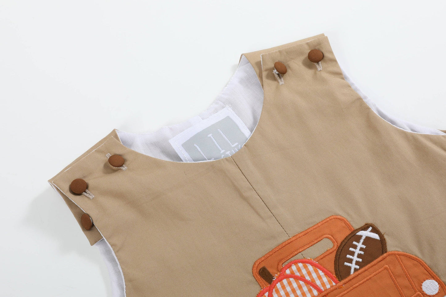 Light Brown Pumpkin Football Truck Overalls