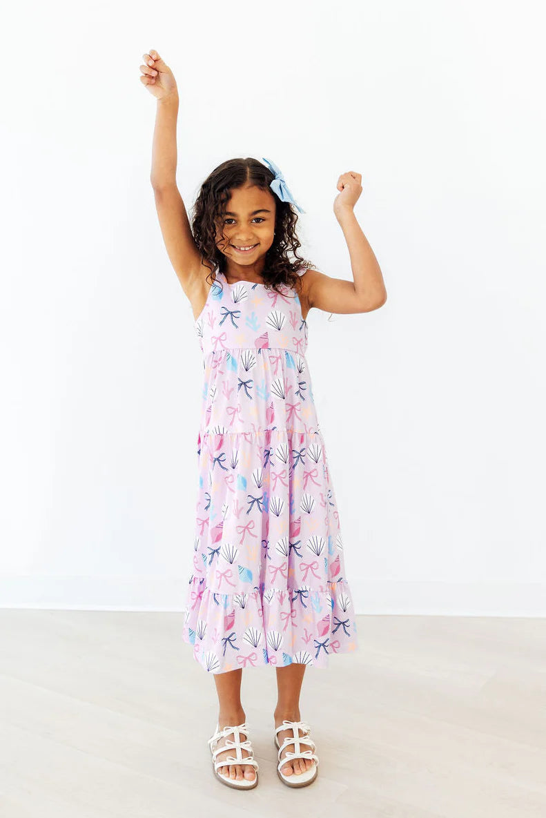 BEACHSIDE BOWS RUFFLE MAXI DRESS