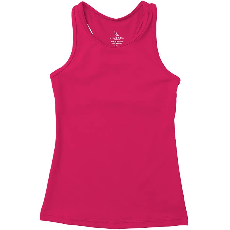 Girls' Racerback Tank Top: Diva Pink / YM
