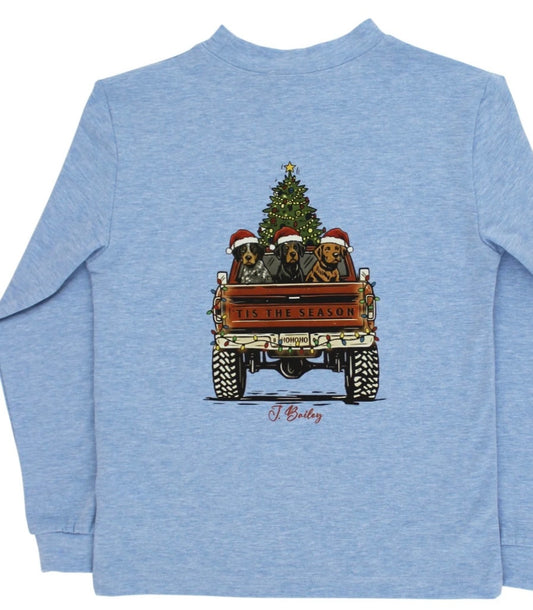 J Bailey Logo Tee L/S Christmas Pups