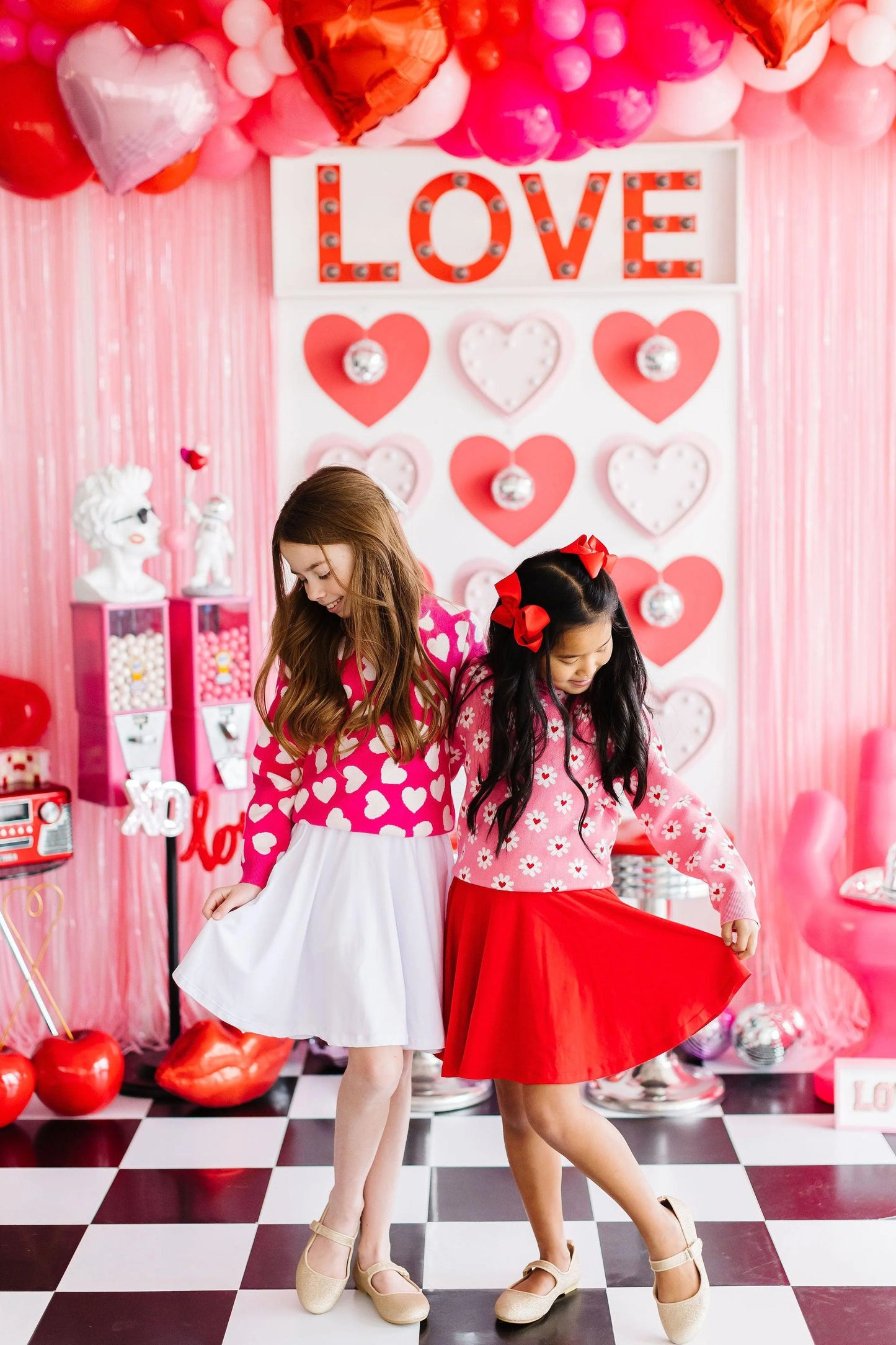 HOT PINK HEARTS SWEATER