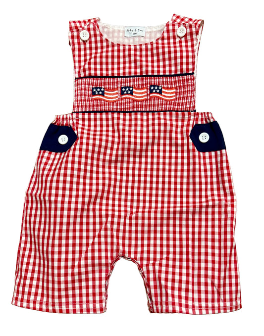 Red flag smocked gingham jonjon