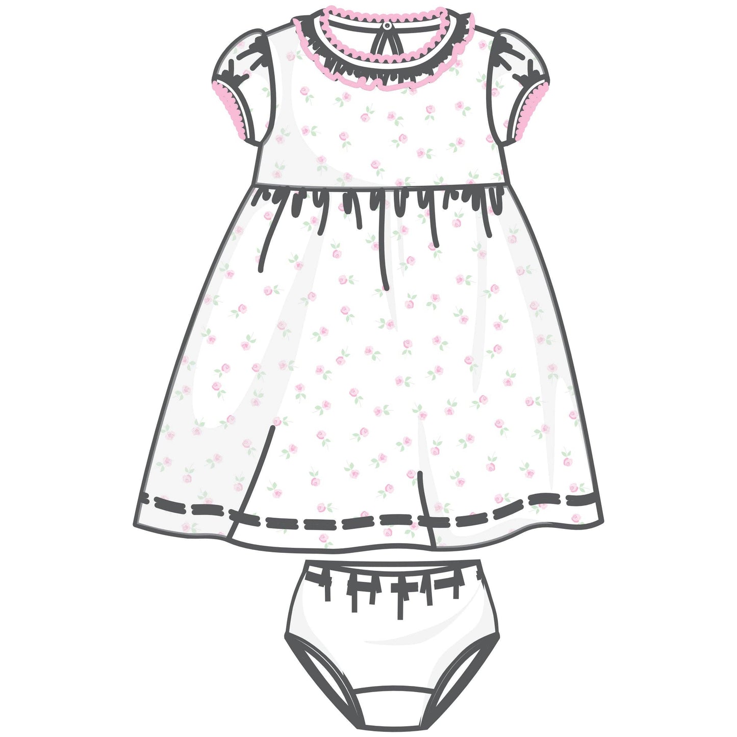 Juliette's Classics Print Short Sleeve Dress